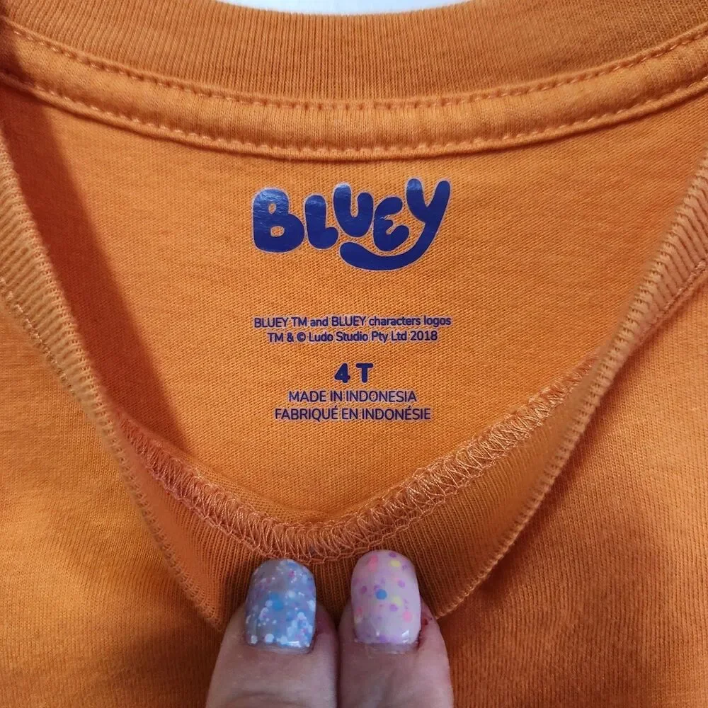 The Children's Place Bluey Bingo Halloween Shirt 4T Orange Spooky Vampire Spider